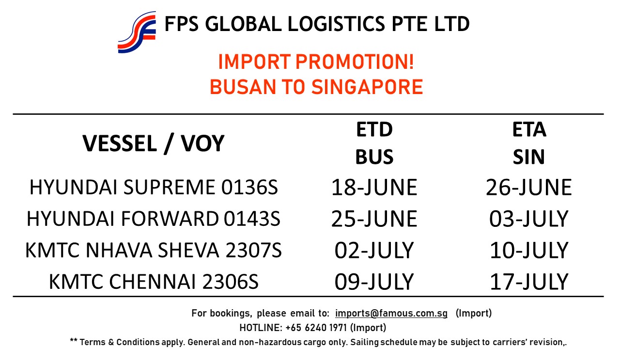 Vessels Schedule FPS Global Logistics